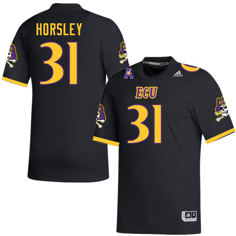 #31 Derrion Horsley East Carolina Pirates College Football Jersey Stitched-Black